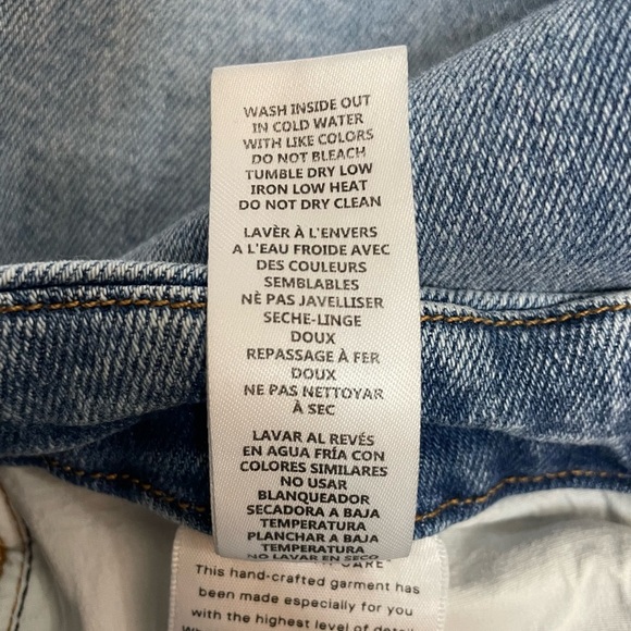 Good American Classic Slim Straight Mid Rise Blue Jean Released Hem Size 14/32 - Picture 12 of 13